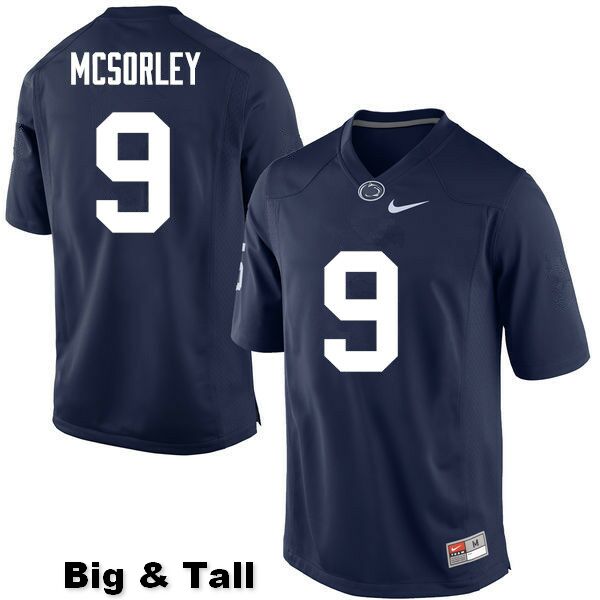 NCAA Nike Men's Penn State Nittany Lions Trace McSorley #9 College Football Authentic Big & Tall Navy Stitched Jersey XVI4498FV